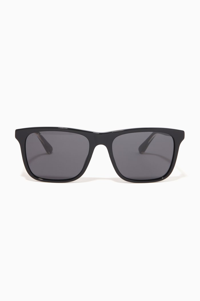 D-Frame Sunglasses in Acetate, Black