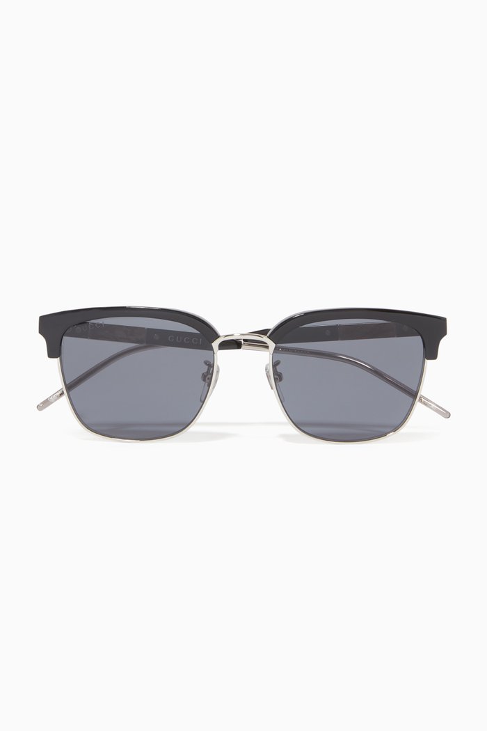 

D Frame Sunglasses in Acetate, Black