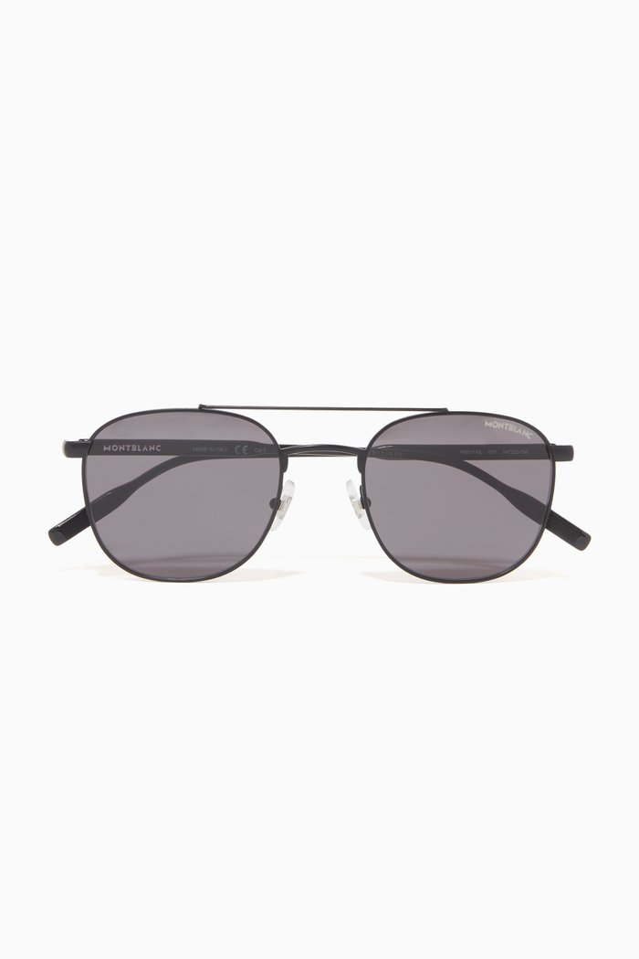 

D Frame Sunglasses in Metal, Black