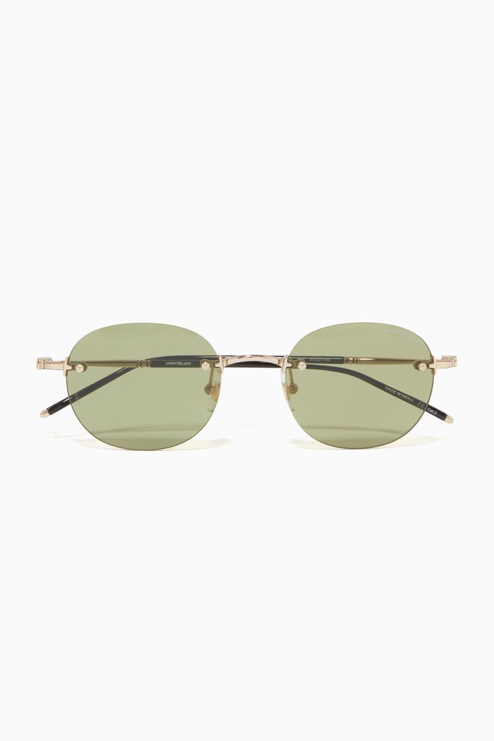 

D Frame Sunglasses in Metal, Gold