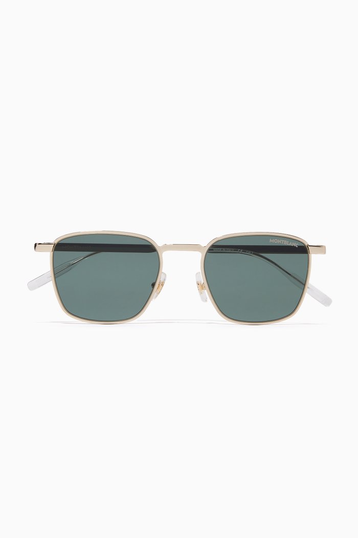 

Square Frame Sunglasses in Metal, Gold