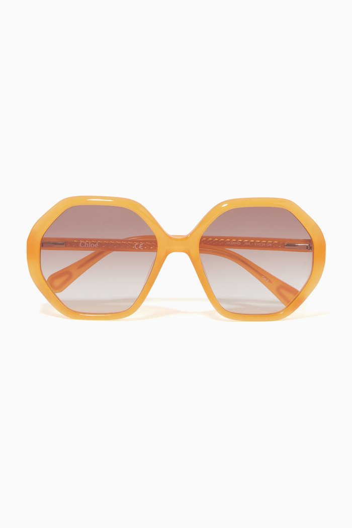 

Geometric Sunglasses in Acetate, Orange