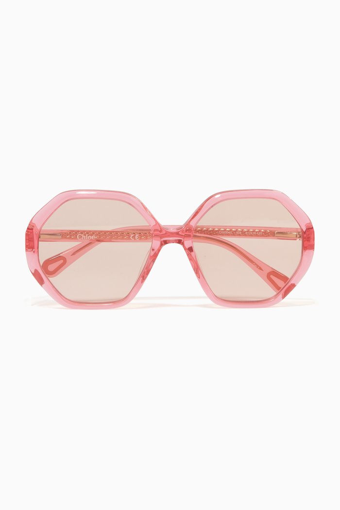 

Geometric Sunglasses in Acetate, Pink