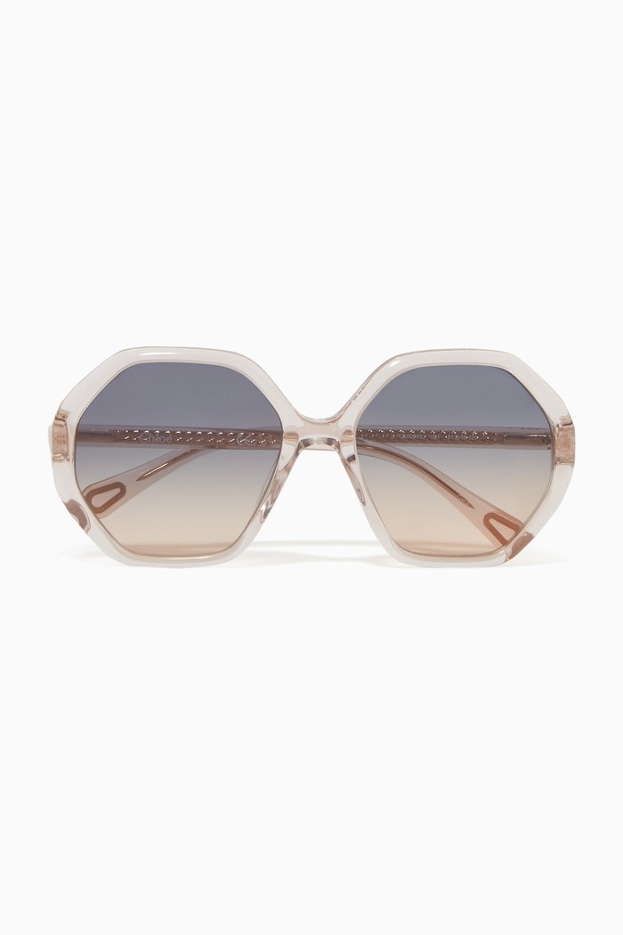 

Geometric Sunglasses in Acetate, Grey