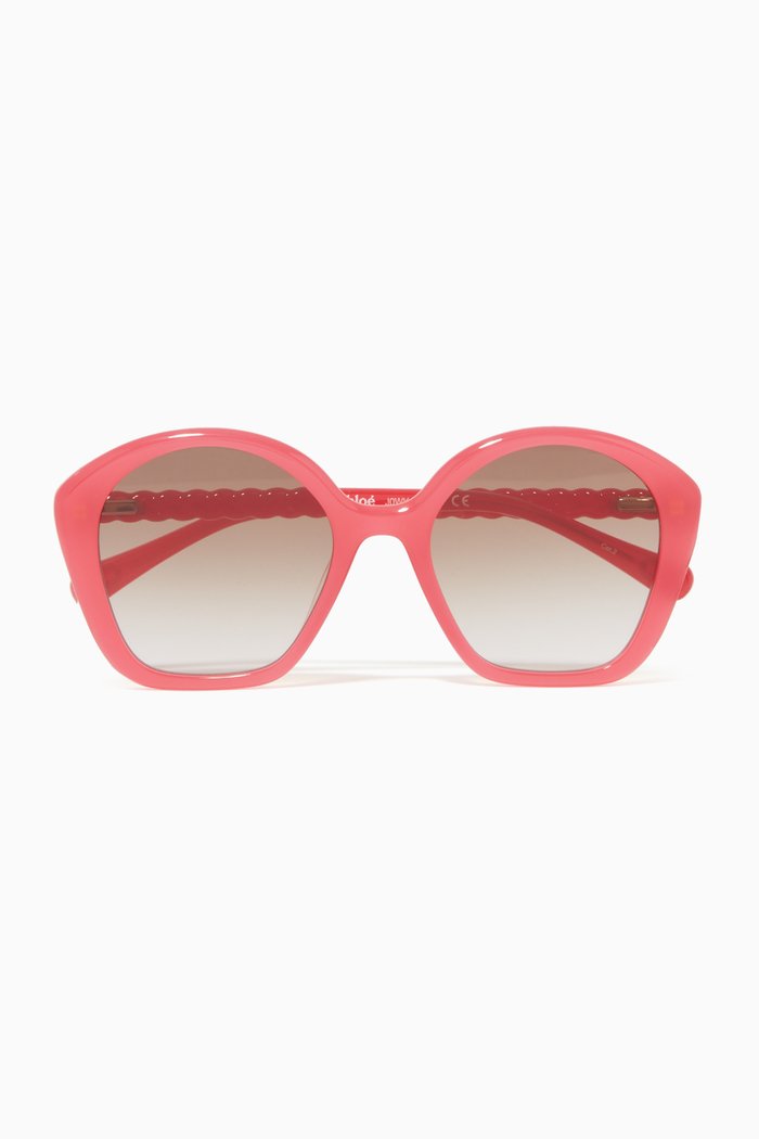 

Cat-eye Sunglasses in Acetate, Red
