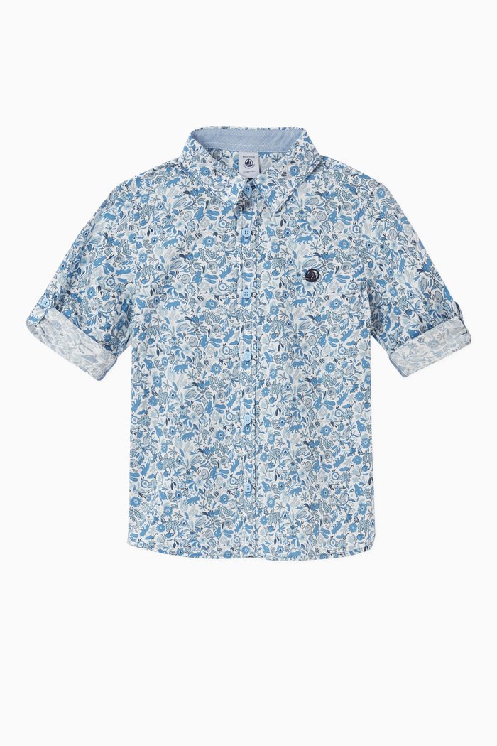 

Printed Shirt in Cotton Poplin, Multicolour