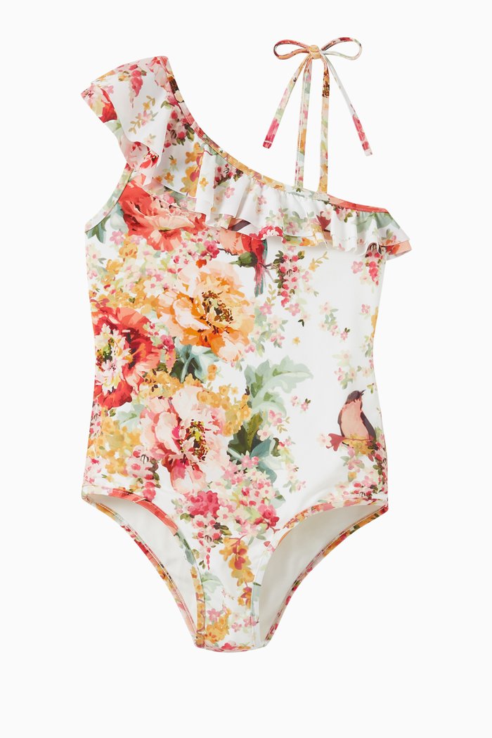 

Mae Frill One Shoulder One Piece Swimsuit, White