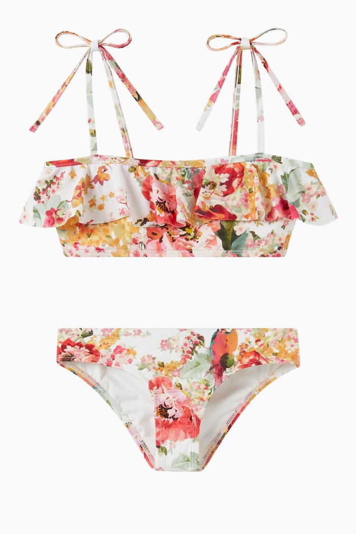 

Mae Frill Bandeau Bikini, White