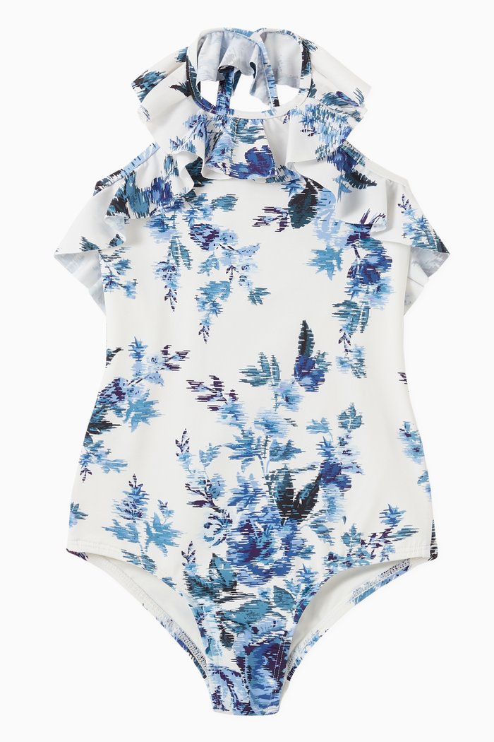 

Aliane Butterfly Frill One Piece Swimsuit, Blue
