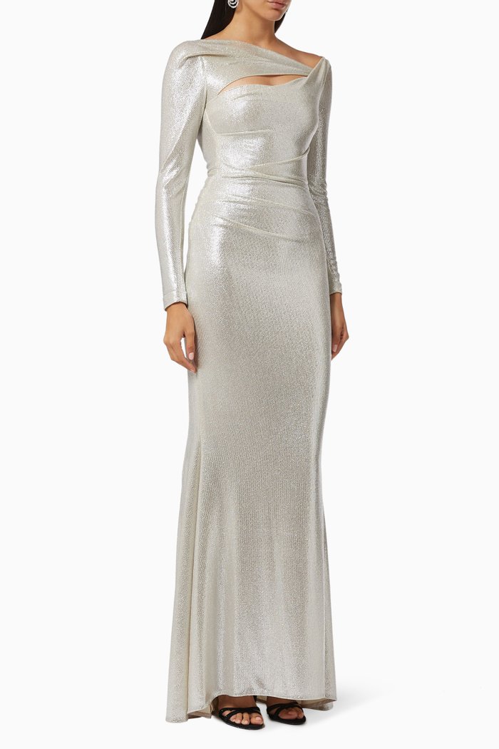 

Mirrorball Gown with Sequin, Silver