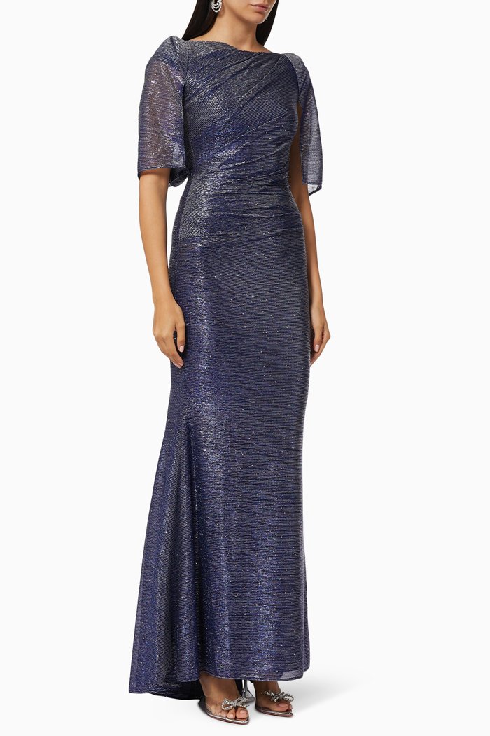 

Lobata 26 Metallic Drape Gown, Blue
