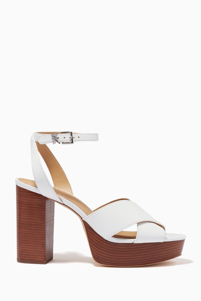 

Odette Platform Heel in Leather, White