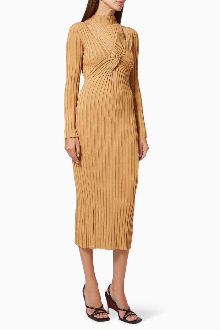 

Collins Dress in Rib Knit, Neutral