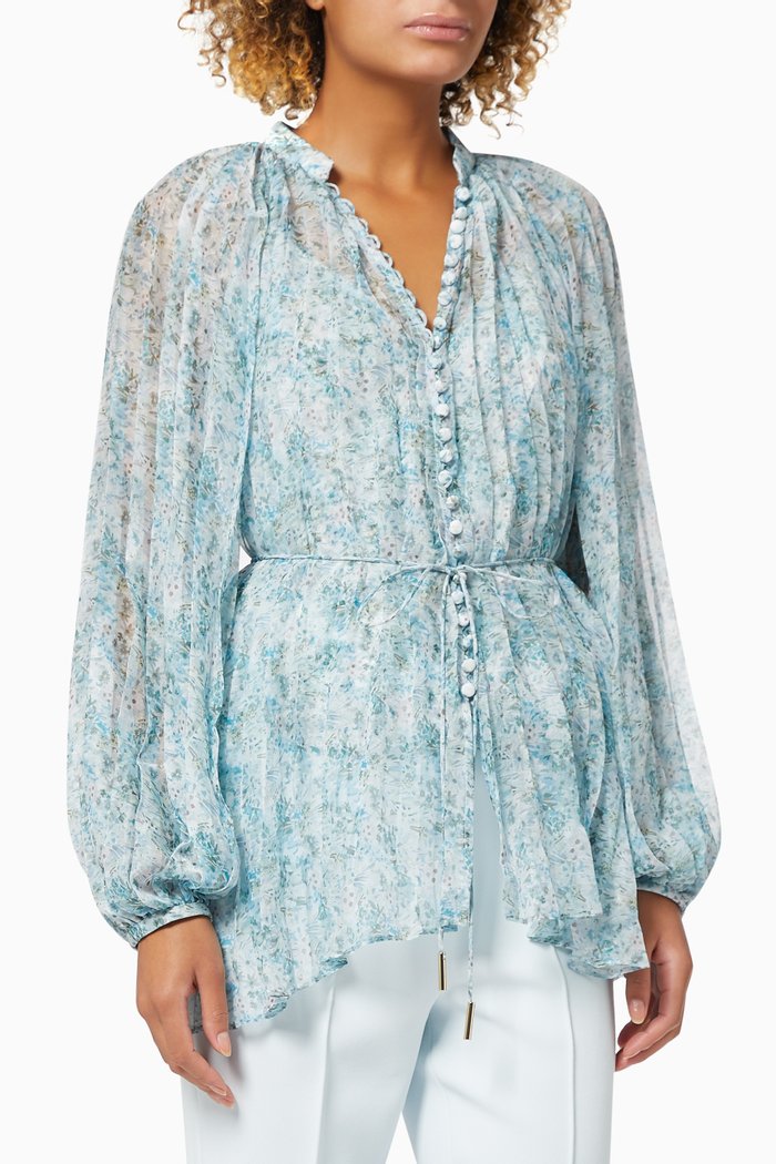

Astone Blouse in Chiffon, Blue