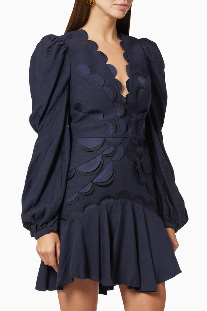 

Dixon Dress in Linen Blend, Blue