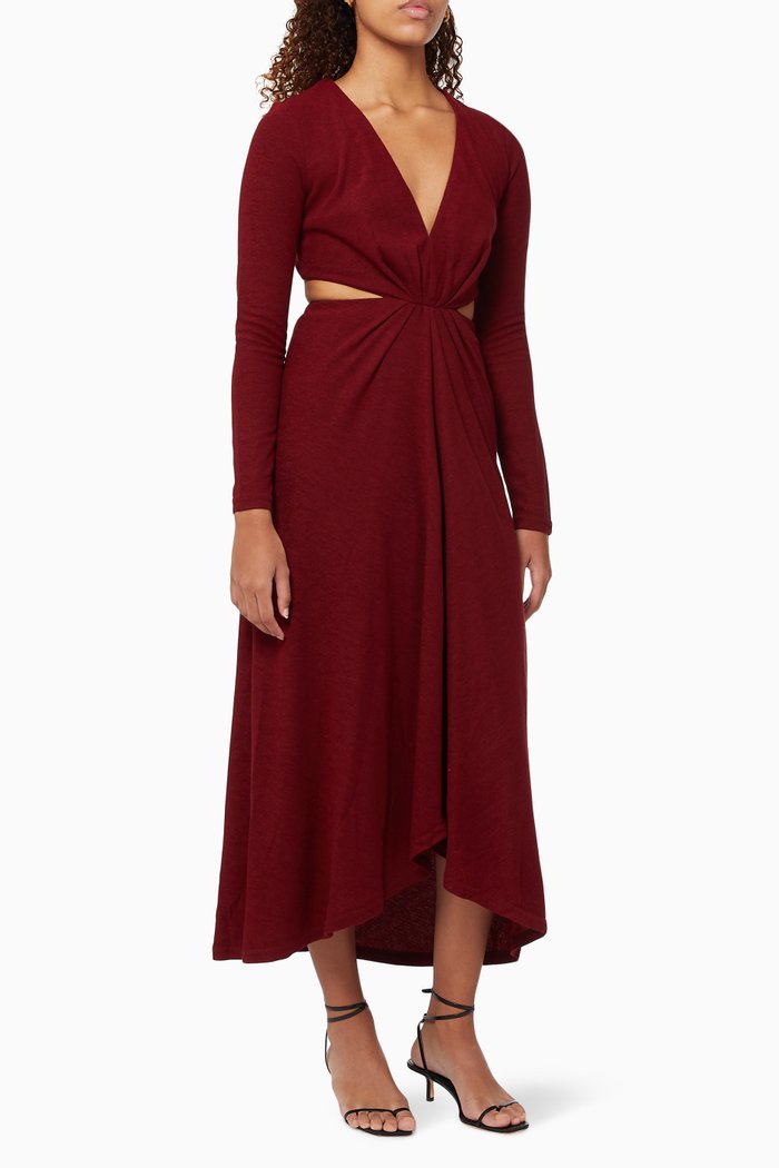 

Brighton Dress in Viscose, Burgundy