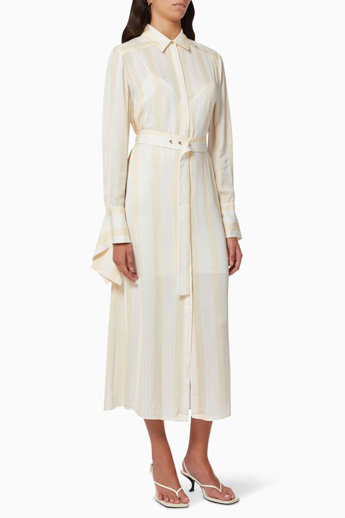 Ada Butter Stripe Dress, Neutral