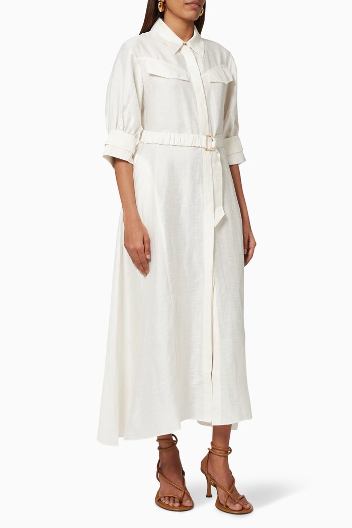 

Corte Dress in Linen Blend, Neutral