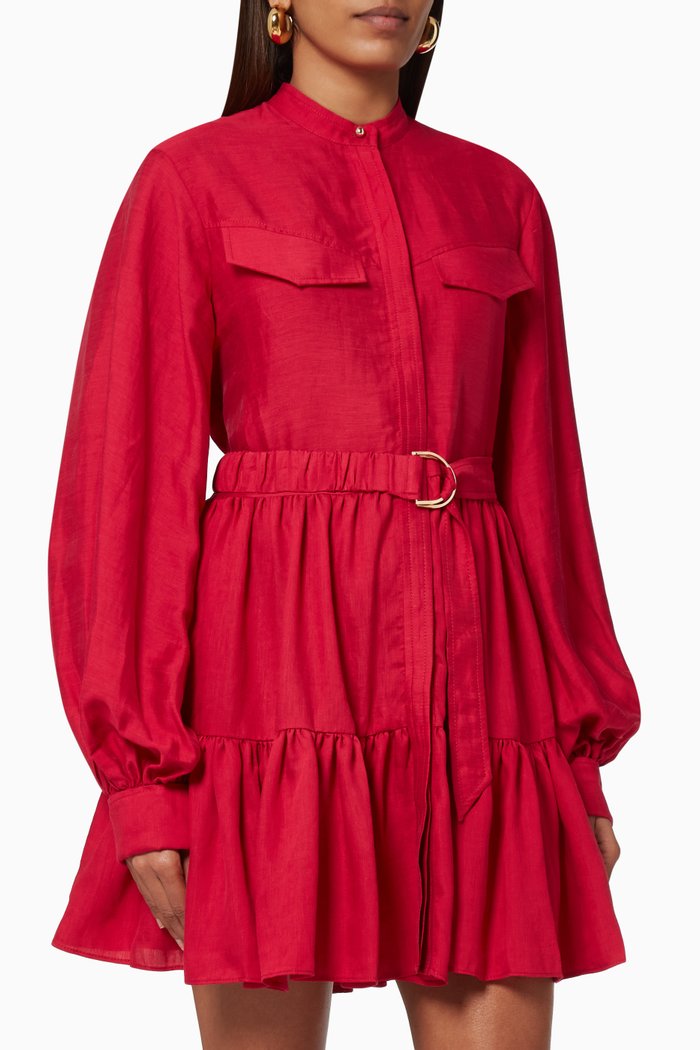 

Lalor Dress in Linen Blend, Red