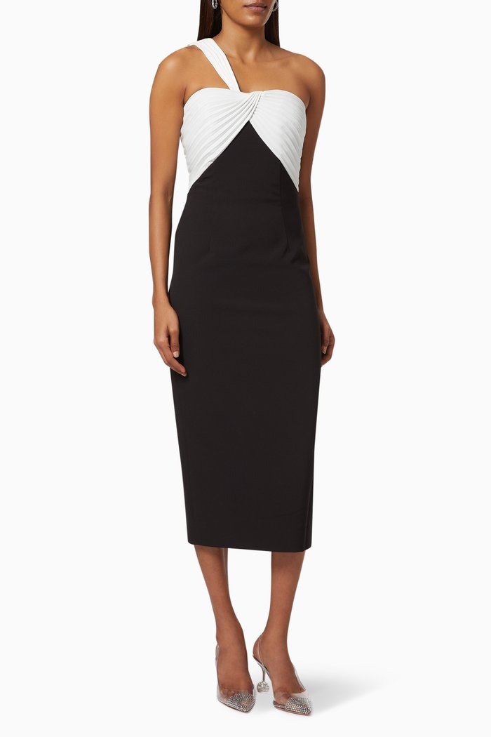 

Monochrome Dress in Crepe, Black