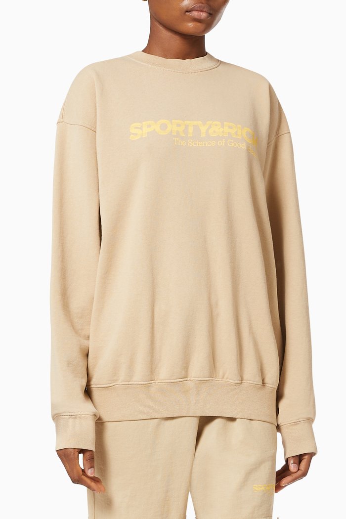 

Science Crewneck Sweatshirt in Cotton, Brown