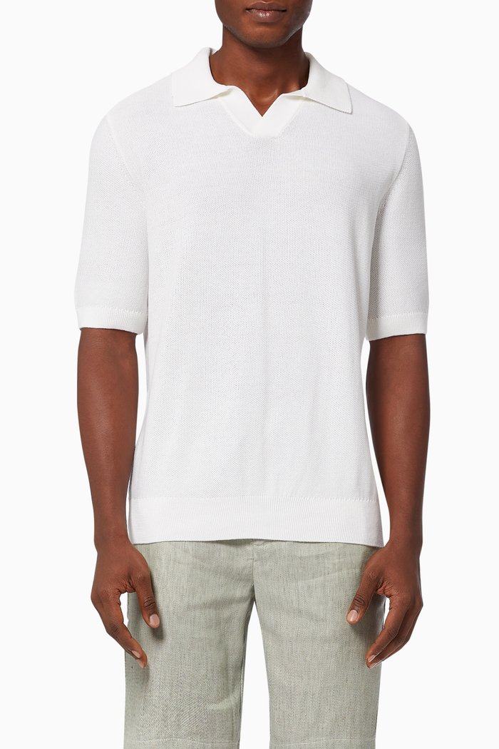 

Rino Polo Shirt in Silk-blend Knit, Neutral