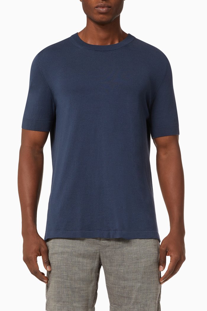 

Joaquim Knit T-shirt in Cotton and Silk, Blue