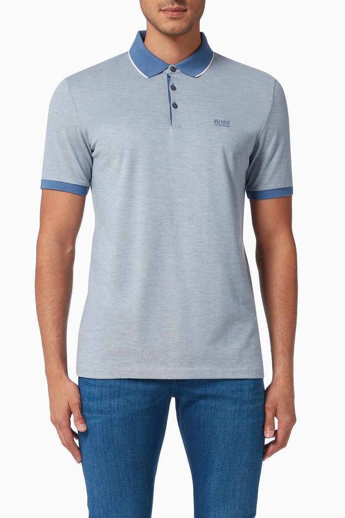 

Prout Polo Shirt in Pima Cotton, Blue