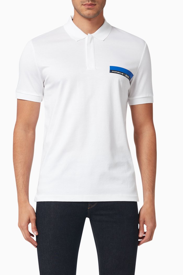 

x Porsche Polston Polo Shirt in Cotton Jersey, White