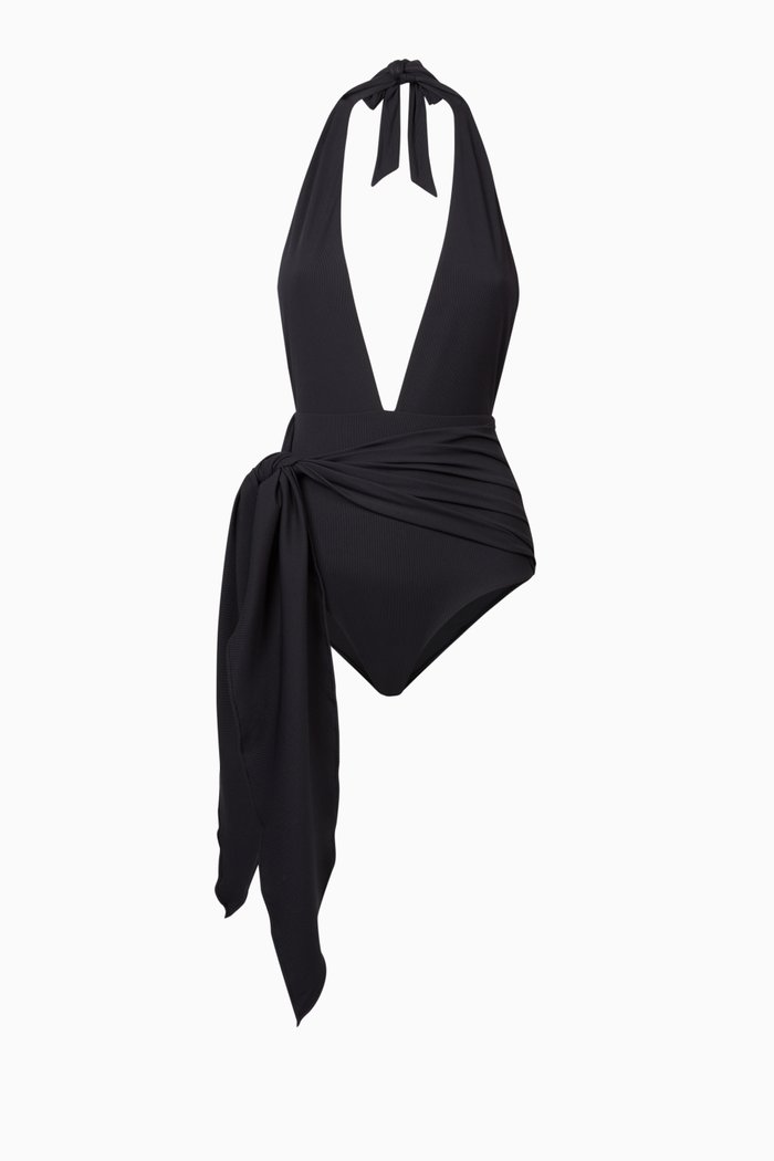 

Paloma Stretch Nylon Bodysuit, Black