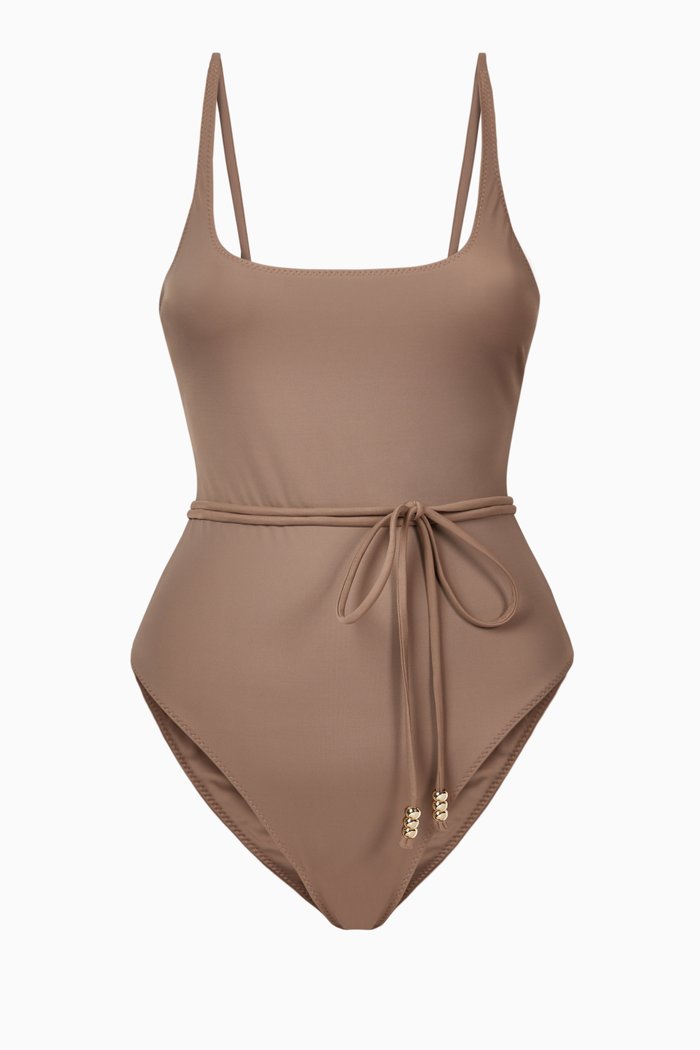 

Giselle Stretch Nylon One-piece Swimsuit, Brown