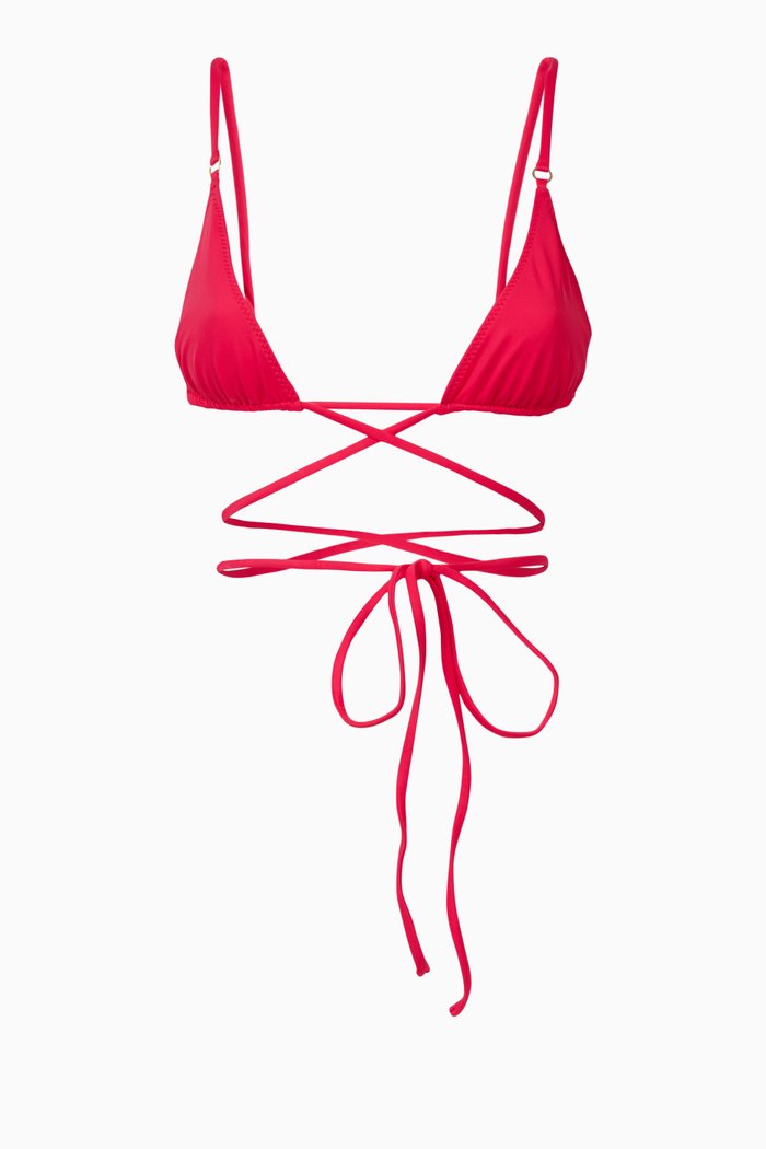 

Talise Tie String Bikini Top, Pink