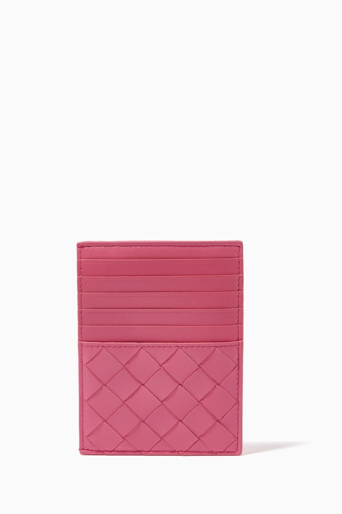 

Card Case in Intrecciato Nappa, Pink