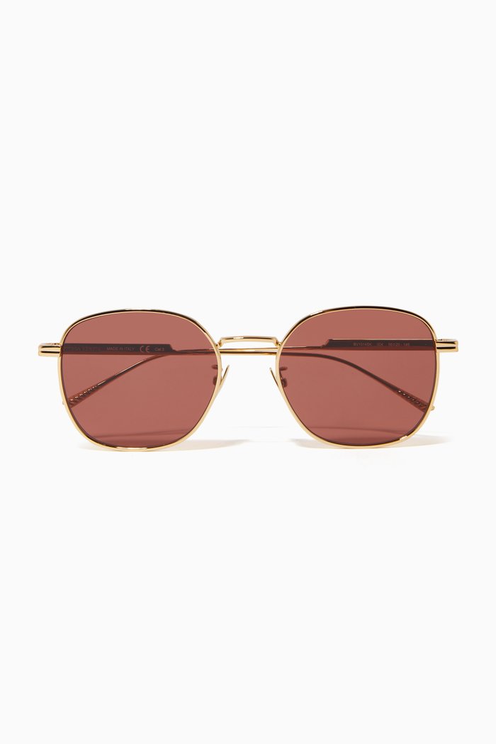 

Square Sunglasses in Metal, Gold