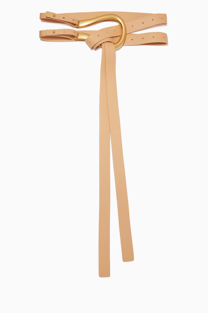 

Double Strap Belt in French Calfskin, Neutral