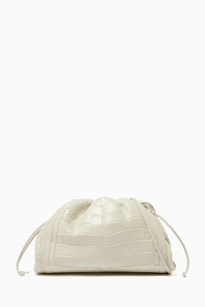 

The Mini Pouch in Crocodile Leather, Neutral