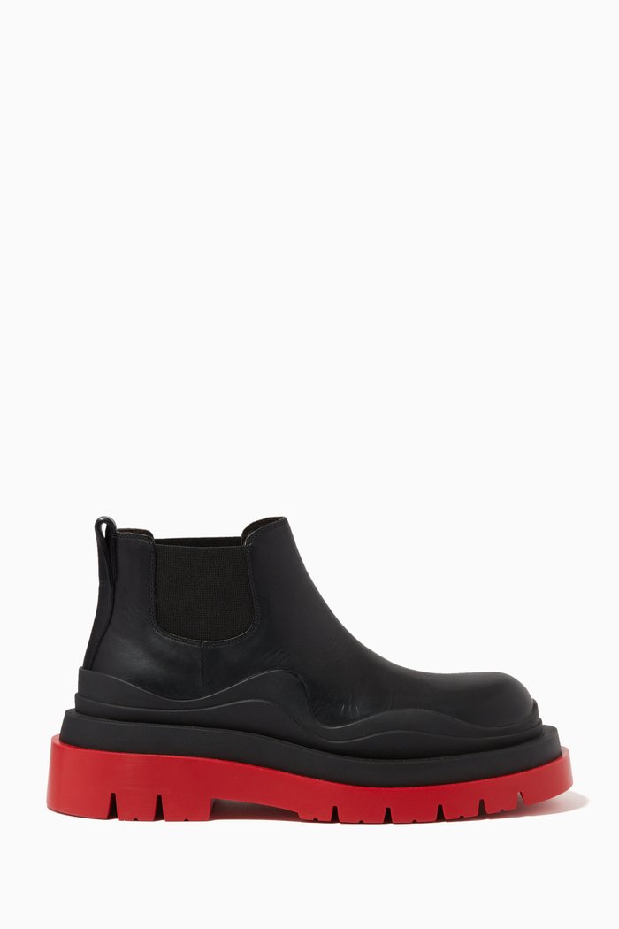 

Tire Boots in Vegetal Calfskin, Black
