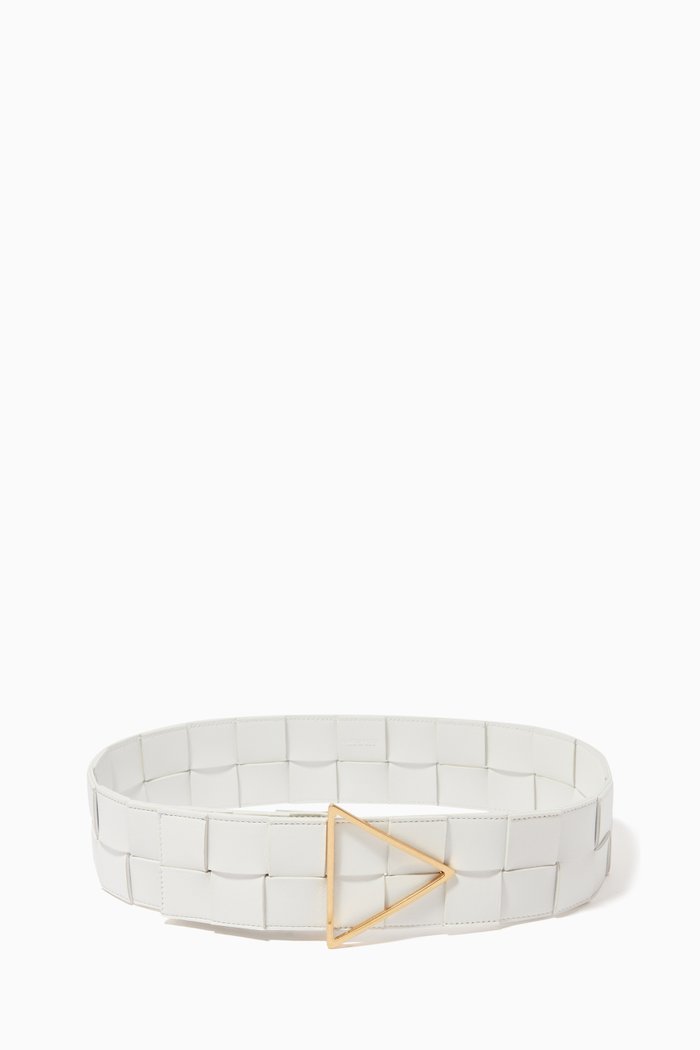 

Belt in Intrecciato Nappa, White