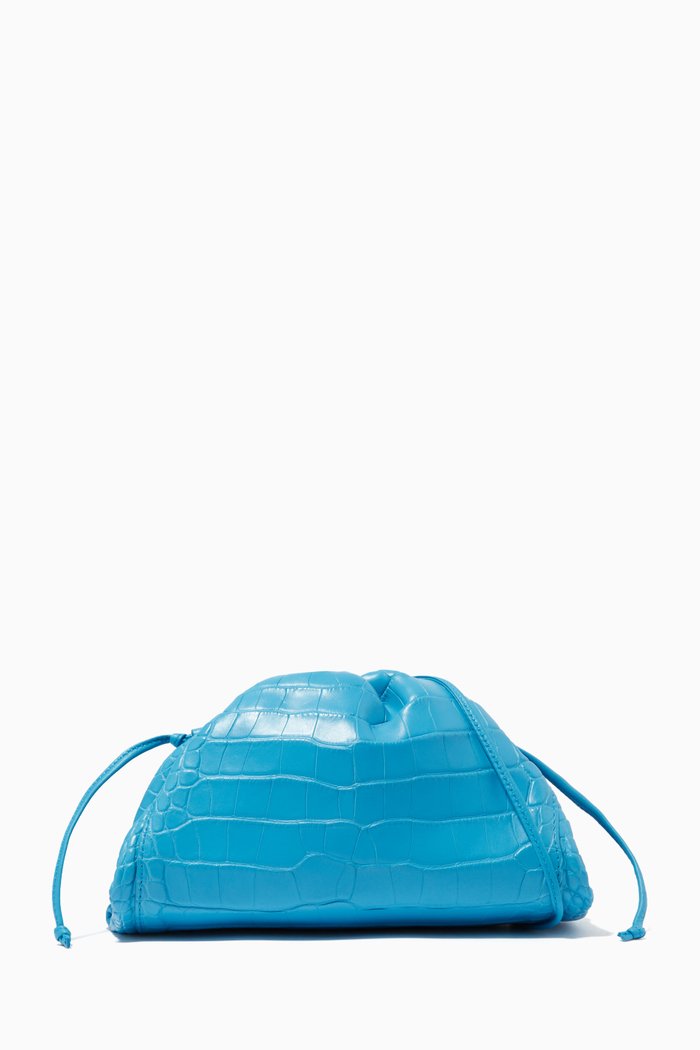 

The Mini Pouch in Crocodile Leather, Blue