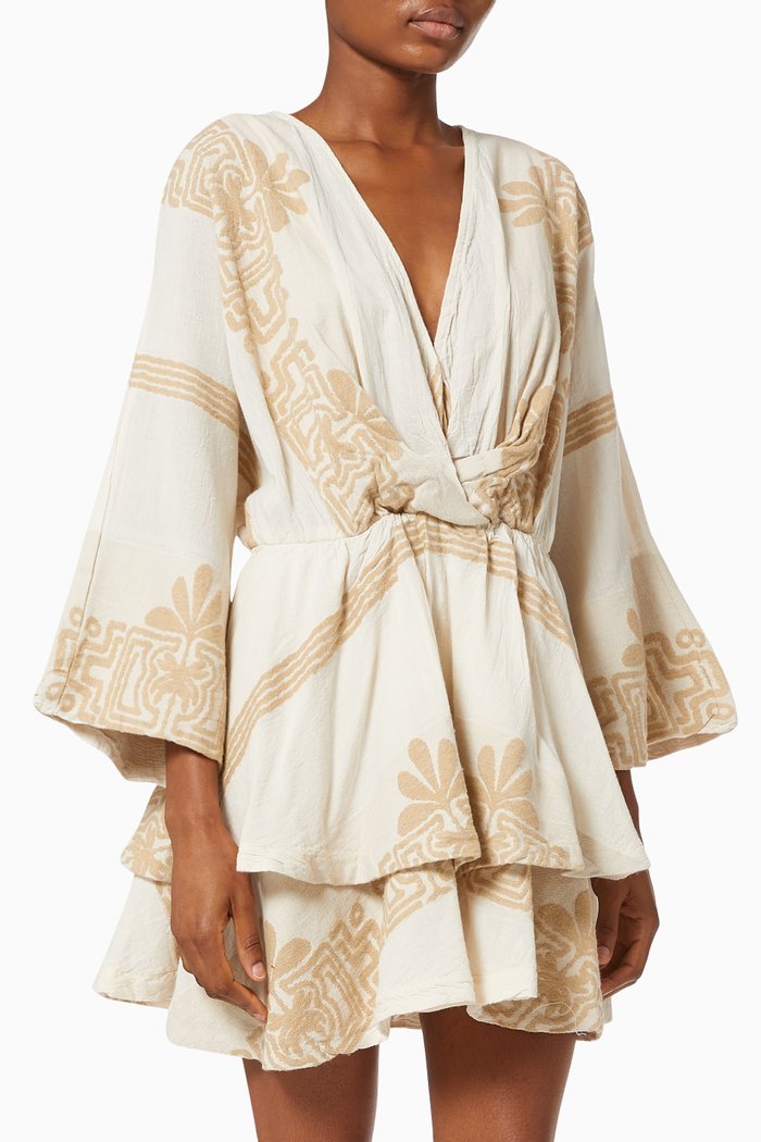 

Zakar Layered Cotton Mini Dress, Neutral
