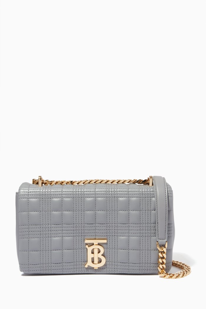

Small Lola Bag in Quilted Lambskin, Grey