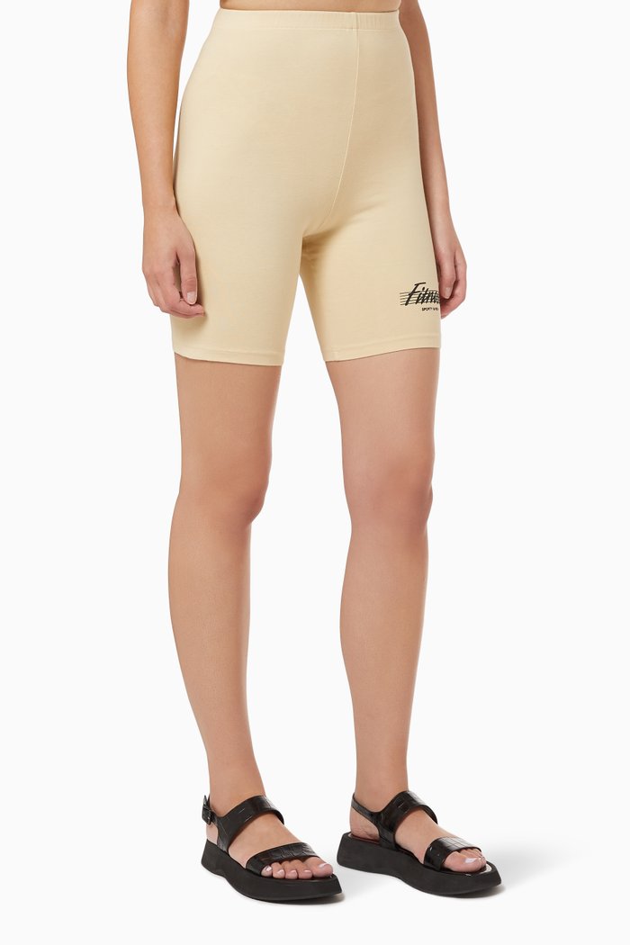 

80s Fitness Biker Shorts in Cotton, Neutral
