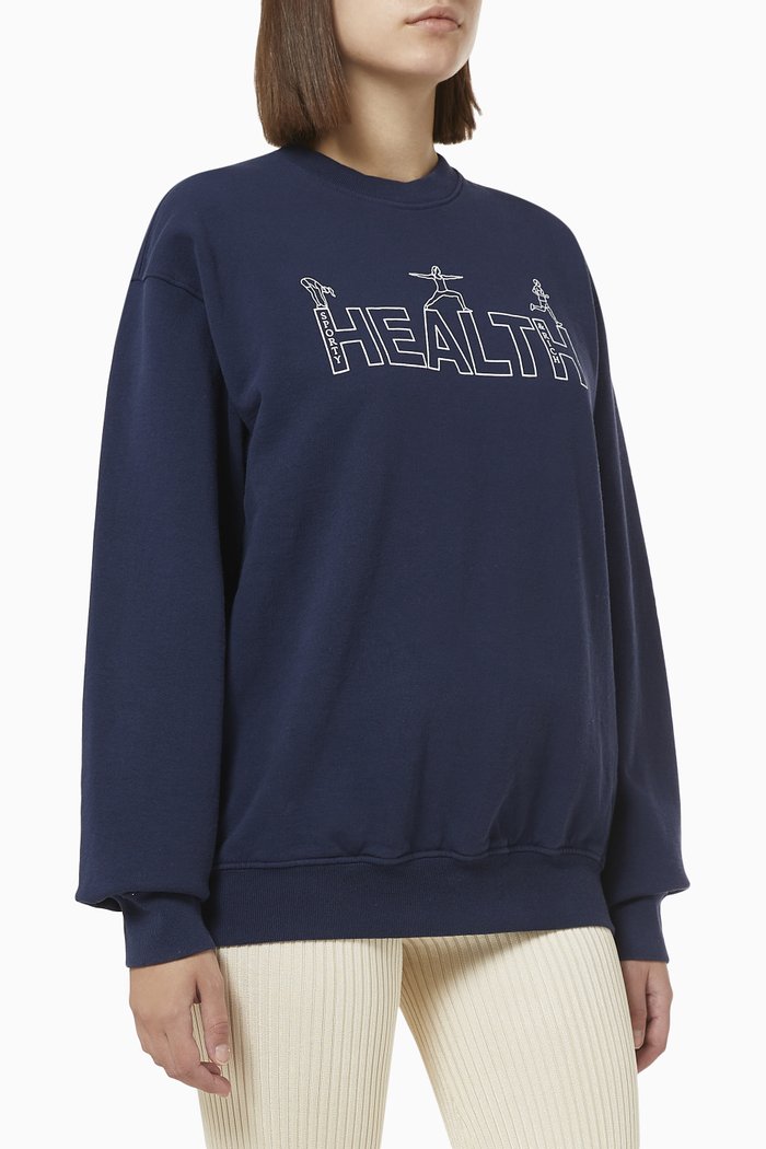 

Health Crewneck Sweatshirt in Cotton, Blue