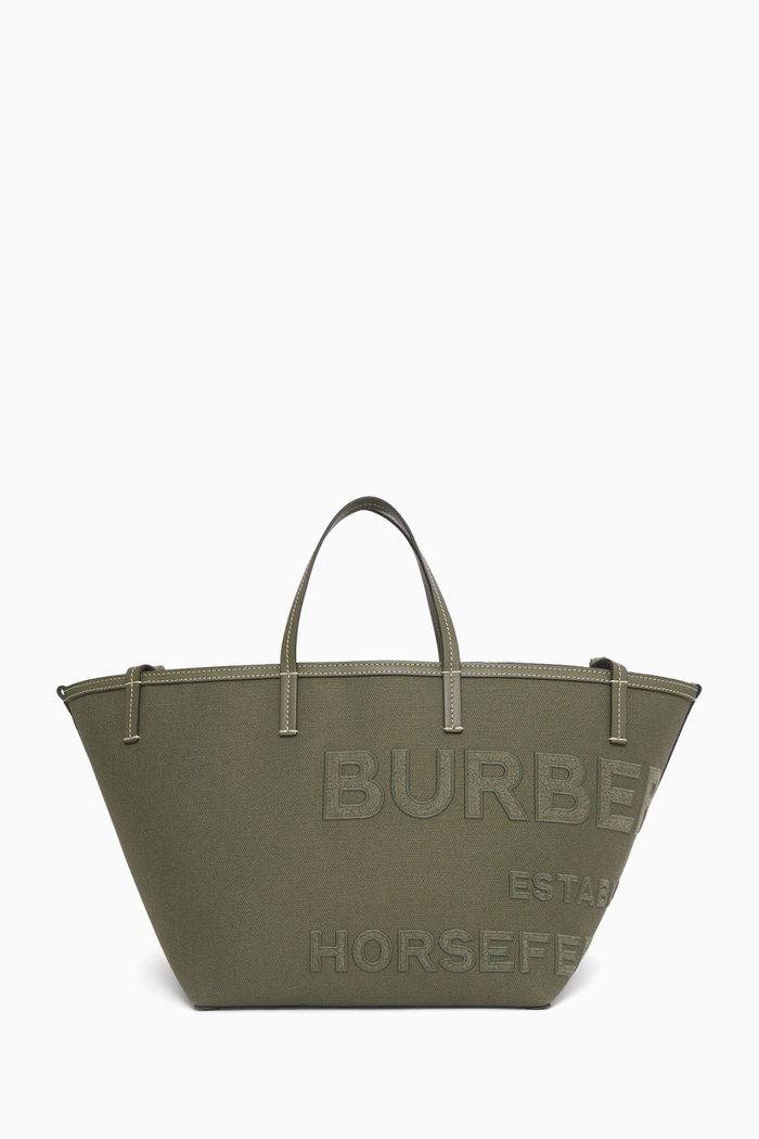 

Mini Horseferry Beach Tote in Linen Cotton Canvas, Green