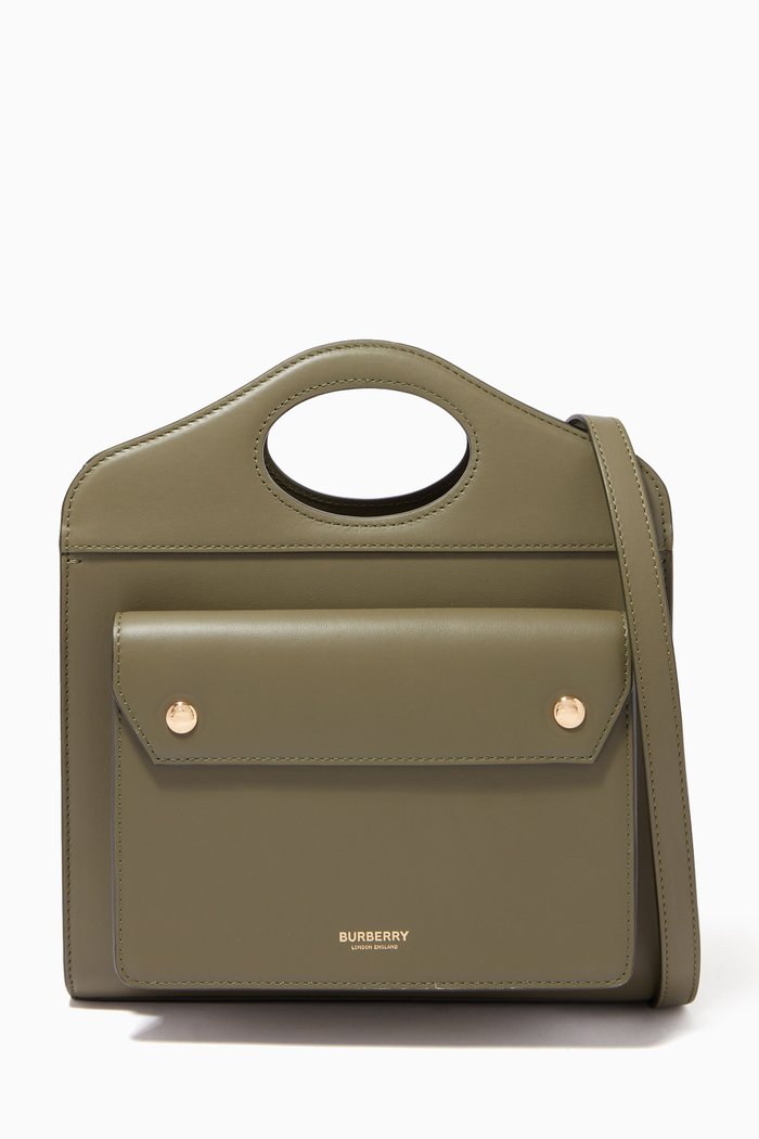 

Mini Pocket Bag in Leather, Green