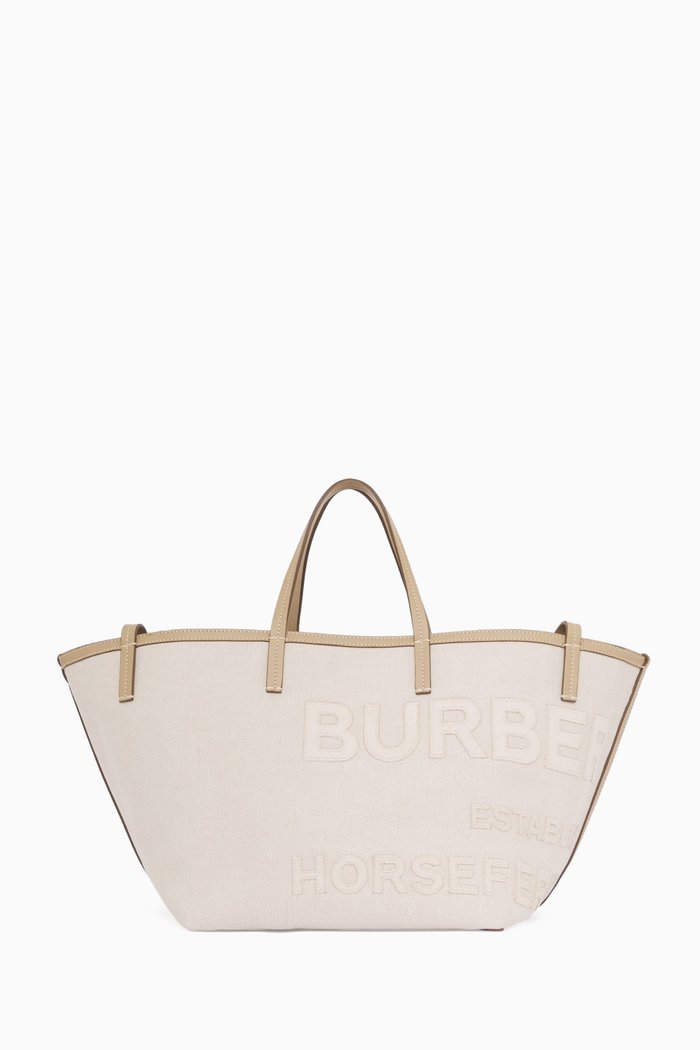 

Mini Horseferry Beach Tote in Linen Cotton Canvas, Neutral