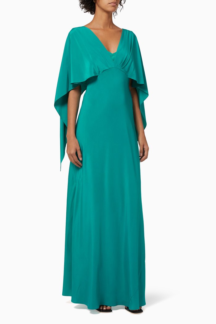 Alberta Crepe Maxi Dress, Green