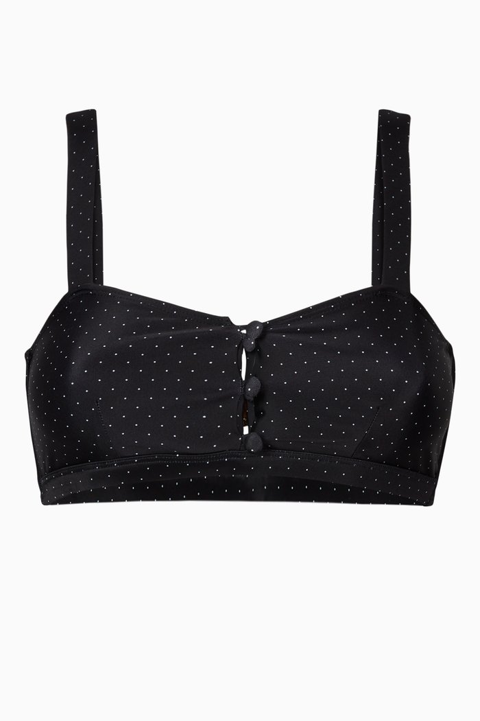 Beaute Bikini Top in Stretch Recycled Nylon, Black