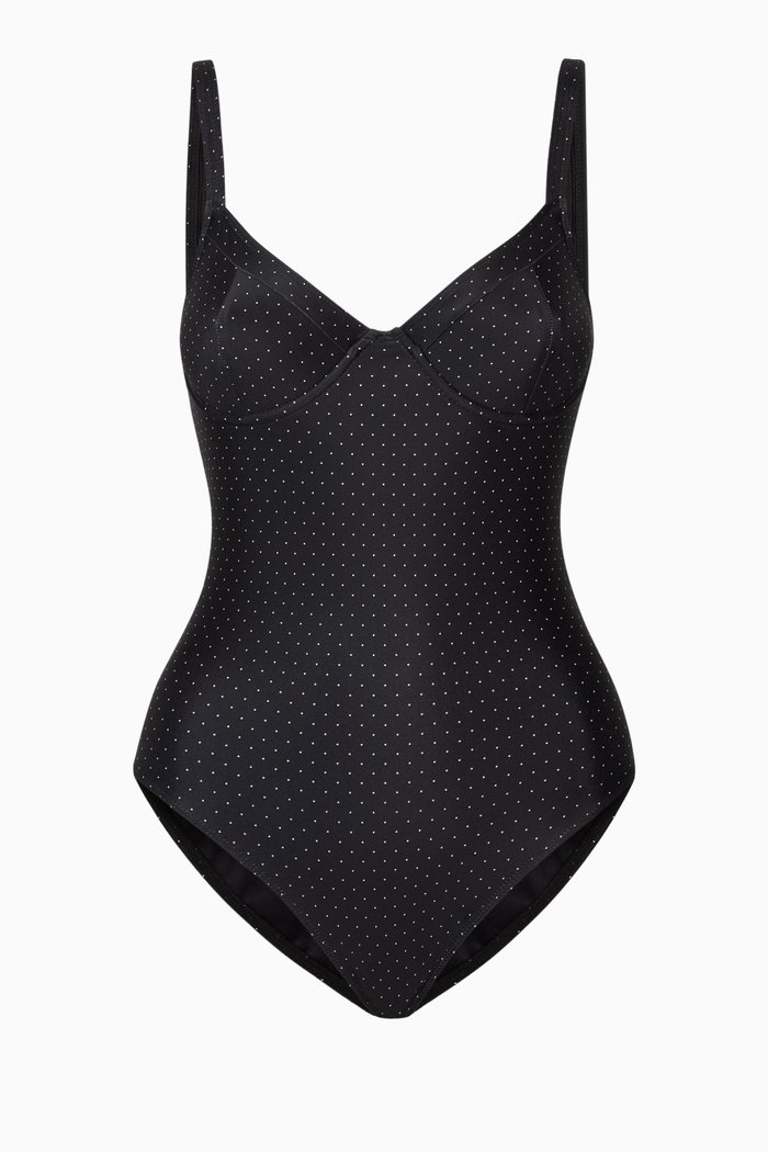 

Francille One-Piece Swimsuit in Stretch Recycled Nylon, Black
