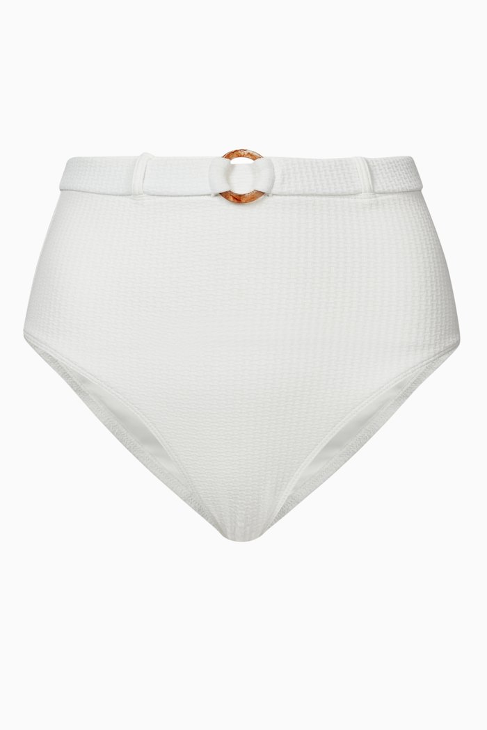 

Ravyn Bikini Bottoms in Ribbed Stretch Polyester, White